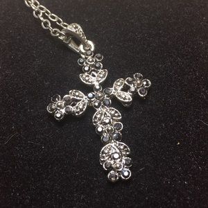 Floral cross necklace